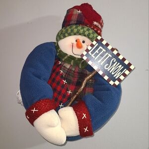 Snowman Plush wall‎ decor Sign LET IT SNOW